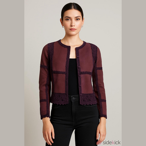 Purple Boutique Leather Crochet Top